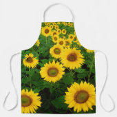 Zonnebloemen All-Over-Print Long Apron Schort (Voorkant)