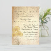 Zonnebloemen Antiek uitnodiging tot weddenschap (Staand voorkant)