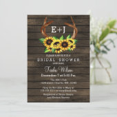 Zonnebloemen Antlers Land Chic Vrijgezellenfeest Kaart (Staand voorkant)