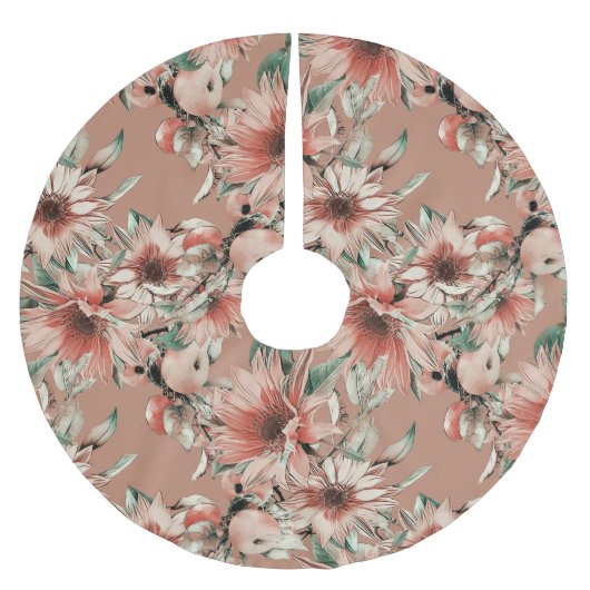 Zonnebloemen, appels: herfst waterverf kerstboom rok (Voorkant)