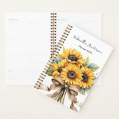 Zonnebloemen Aquarel Aangepaste Naam Planner (Display)