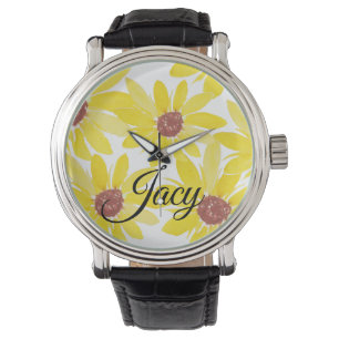 Zonnebloemen Aquarel Bloemen Moederdag Horloge