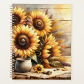 Zonnebloemen Aquarel Schilderij Planner (Voorkant)