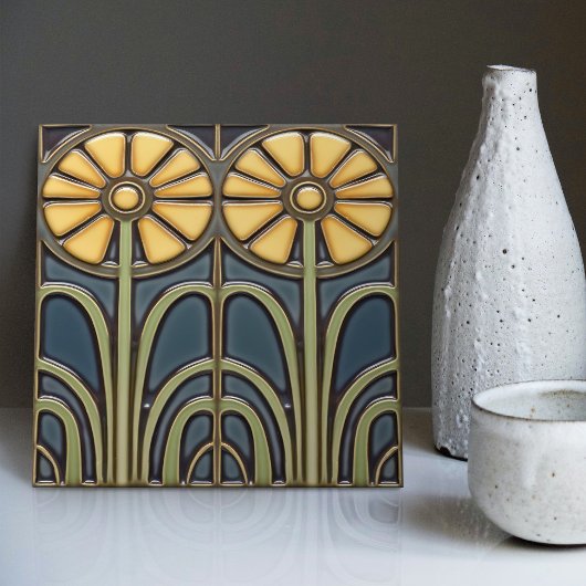 Zonnebloemen Art Deco Bloemen Wanddecoratie Art No Tegeltje