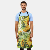 Zonnebloemen Art Pattern Design Schort (Gedragen)