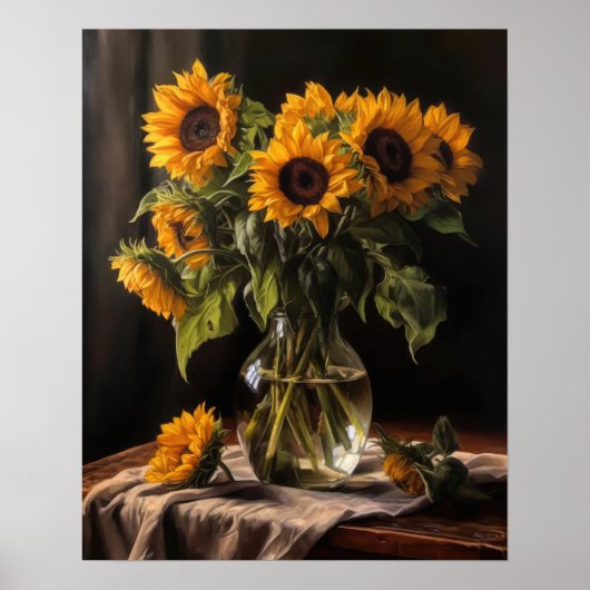 Zonnebloemen Art Print Poster (Voorkant)