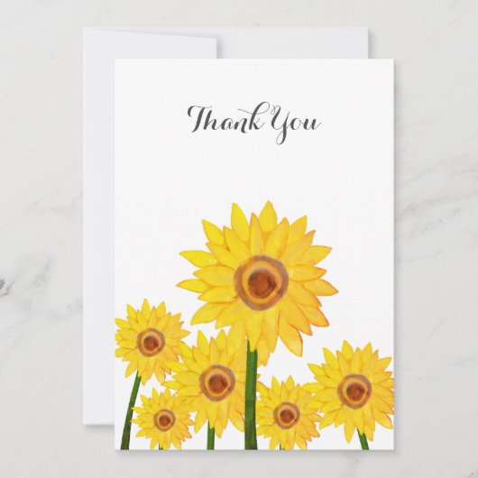 Zonnebloemen Authentic Hand Tekening Hartelijk dan Kaart (Voorkant)