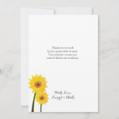 Zonnebloemen Authentic Hand Tekening Hartelijk dan Kaart (Achterkant)