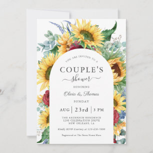 Zonnebloemen Autumn Floral Couple's Shower Kaart
