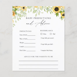 Zonnebloemen Baby Advice and Predication Card