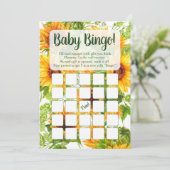 Zonnebloemen Baby Bingo Shower Kaart (Staand voorkant)