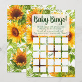 Zonnebloemen Baby Bingo Shower Kaart (Voorkant / Achterkant)