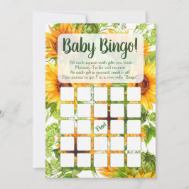 Zonnebloemen Baby Bingo Shower Kaart