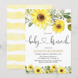 Zonnebloemen baby brunch groen wit bloemen kaart