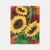 Zonnebloemen Baby Fleece Blanket - Schilderen (Voorkant)