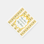 Zonnebloemen baby in bloei baby shower monogram servet (Hoek)