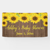 Zonnebloemen Baby shower Achtergrond Rustic Wood P Spandoek (Horizontaal)