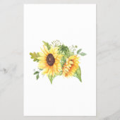 Zonnebloemen Baby shower Bingo Game Kaart (Achterkant)