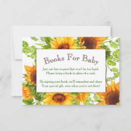 Zonnebloemen Baby shower Boek Kaart Genderneutraal