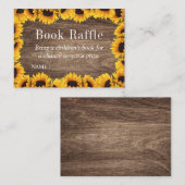 Zonnebloemen Baby shower Boek Raffle Tickets Informatiekaartje (Voorkant / Achterkant)