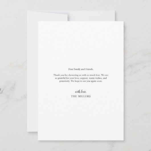 Zonnebloemen Baby shower dank u kaart (Achterkant)