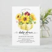Zonnebloemen Baby Shower in de herfst Kaart (Staand voorkant)