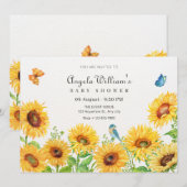 Zonnebloemen baby shower kaart (Voorkant / Achterkant)