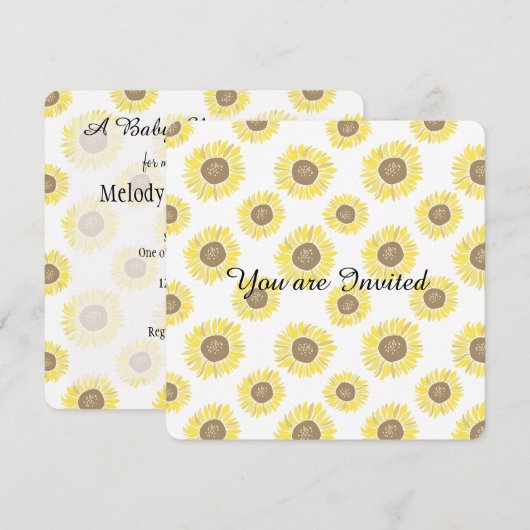 Zonnebloemen Baby shower Kaart (Voorkant / Achterkant)