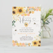 Zonnebloemen Baby shower Kleine honing onderweg Kaart (Staand voorkant)