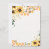 Zonnebloemen Baby shower Kleine honing onderweg Kaart (Achterkant)