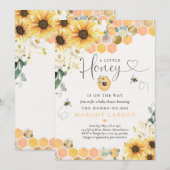 Zonnebloemen Baby shower Kleine honing onderweg Kaart (Voorkant / Achterkant)