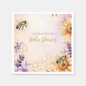Zonnebloemen Baby shower mammie om Baby shower te  Servet (Voorkant)