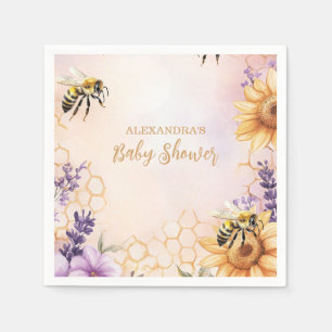 Zonnebloemen Baby shower mammie om Baby shower te  Servet