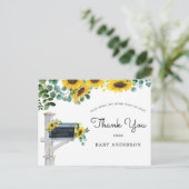 Zonnebloemen Baby shower per post Dank u Briefkaart (Staand voorkant)