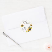Zonnebloemen Baby shower Ronde Sticker (Envelop)