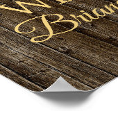 Zonnebloemen Baby shower Rustisch Welkomstbord Poster (Hoek)