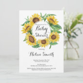 Zonnebloemen Baby shower uitnodiging (Staand voorkant)