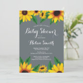 Zonnebloemen Baby shower Uitnodiging (Staand voorkant)