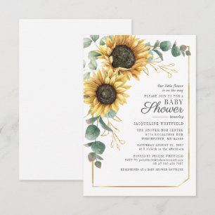 Zonnebloemen Baby shower van de Eucalyptusgenerati Kaart