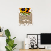 Zonnebloemen, baby shower van de herfst en van de  poster (Thuiskantoor)