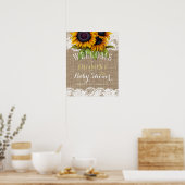 Zonnebloemen, baby shower van de herfst en van de  poster (Keuken)