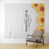 Zonnebloemen Baby shower Waterverf Wandkleed (In Situ (horizontaal))