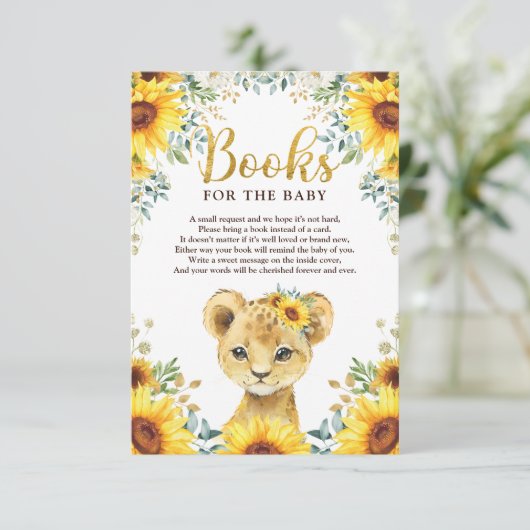 Zonnebloemen Baby showers boeken voor Baby Informatiekaartje (Staand voorkant)