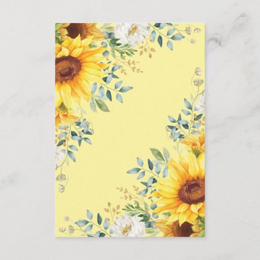 Zonnebloemen Baby showers boeken voor Baby Informatiekaartje (Achterkant)