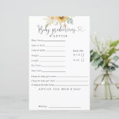 Zonnebloemen Baby Voordicatie Advice Kaart (Staand voorkant)