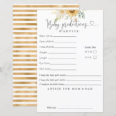 Zonnebloemen Baby Voordicatie Advice Kaart (Voorkant / Achterkant)