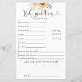 Zonnebloemen Baby Voordicatie Advice Kaart (Voorkant)