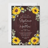 Zonnebloemen Baby's Ademlichten Hout Bruiloft Kaart (Voorkant)