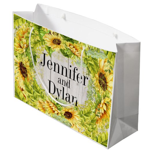 Zonnebloemen - Back Customization Large Cadeautasje (Achterkant Gekanteld)