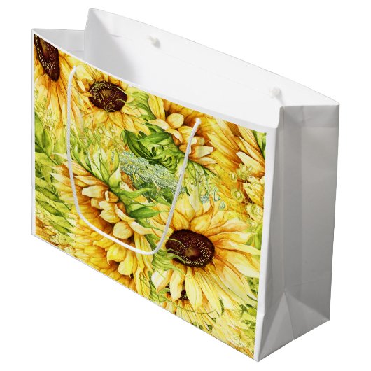 Zonnebloemen - Back Customization Large Cadeautasje (Voorkant Gekanteld)